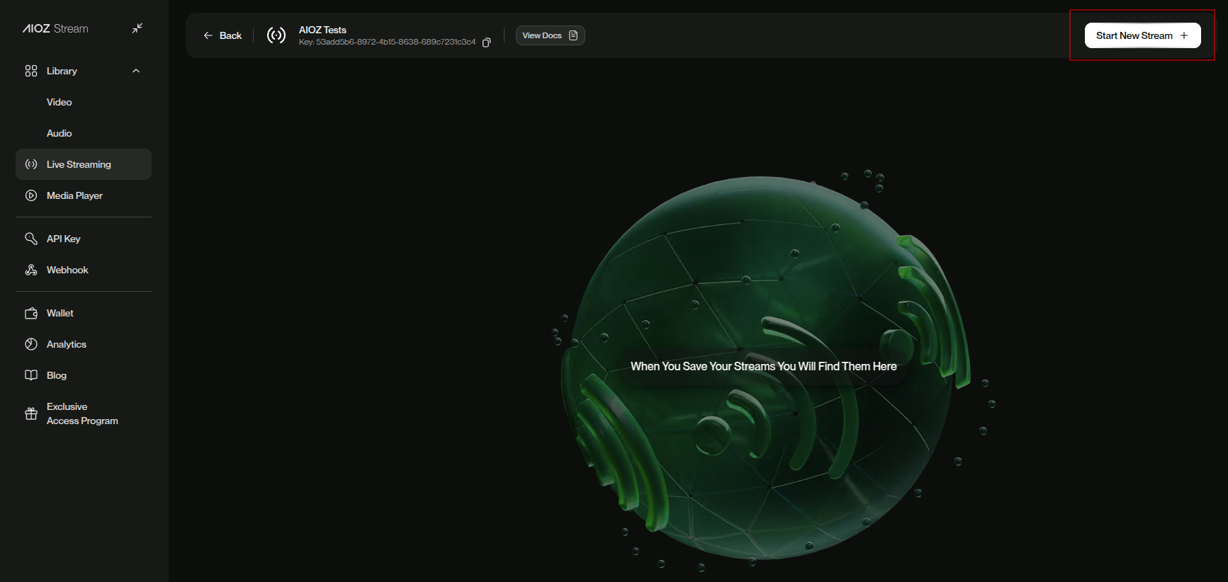 Start New Stream Button