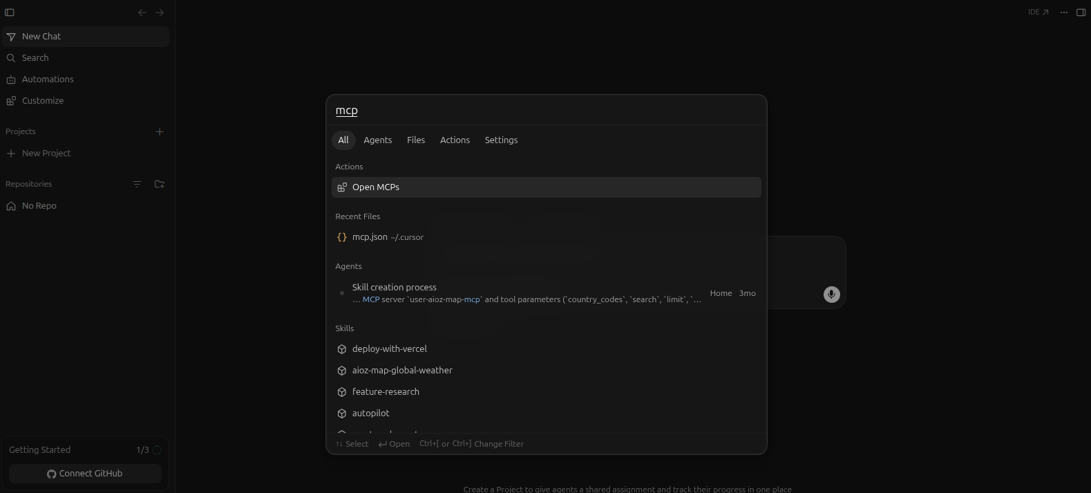 Open MCP Settings in Cursor