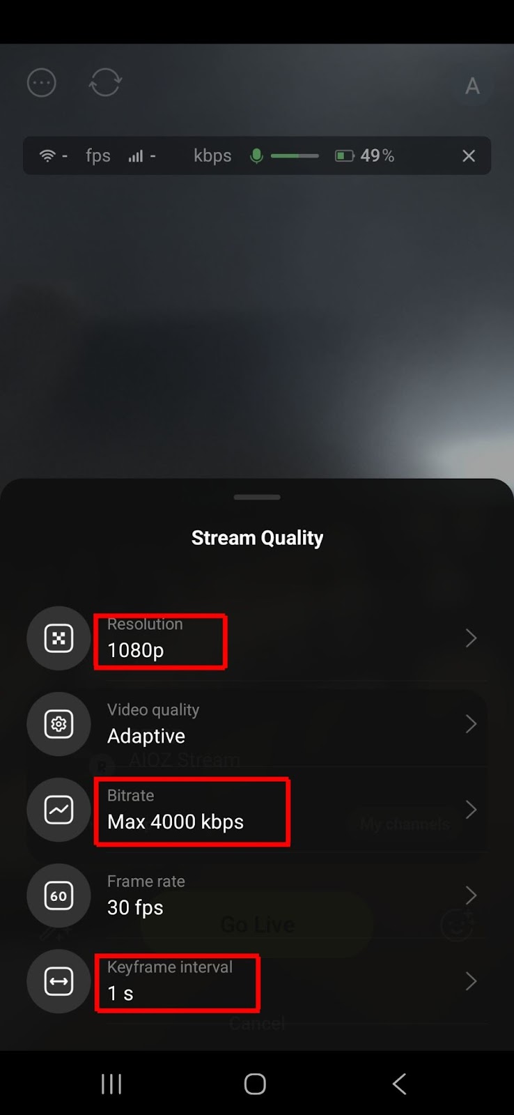 Video Quality Settings